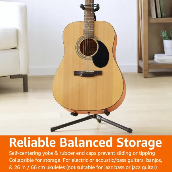 Amazon Basics Adjustable Folding Stand for Acoustic Electric Bass Guitars and Banjos BlackAmazon Basics Adjustable Folding Stand for Acoustic Electric Bass Guitars and Banjos Black
