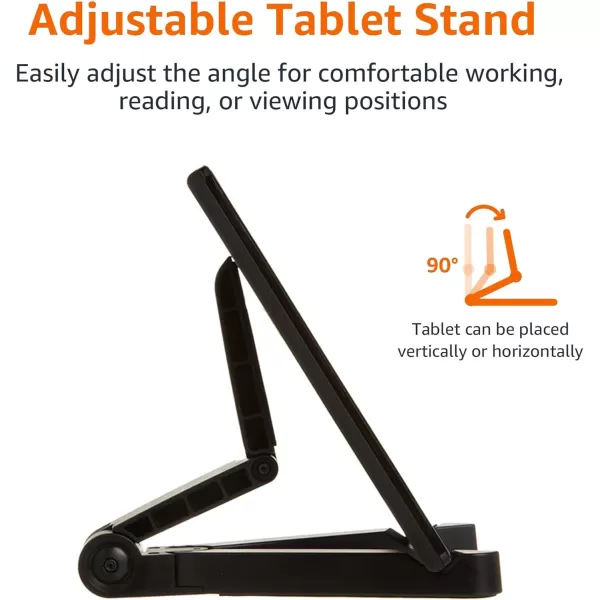 Amazon Basics Adjustable Tablet Holder Portable Stand  BlackAmazon Basics Adjustable Tablet Holder Portable Stand  Black