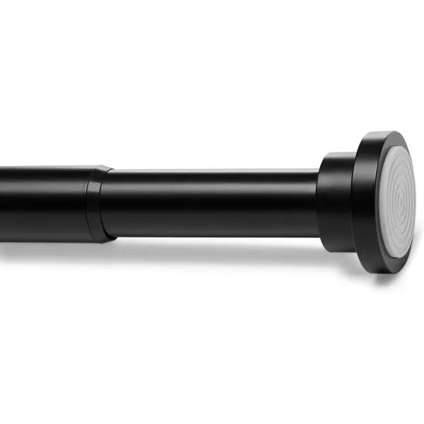 Amazon Basics Adjustable Tension Curtain Rod 3654 Width  Black Classic FinialBlack 2436 IndoorOutdoor
