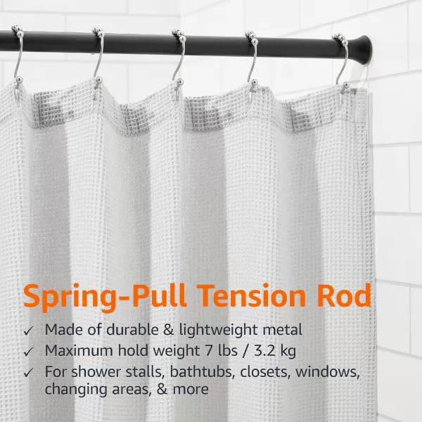 Amazon Basics Adjustable Tension Curtain Rod 3654 Width  Black Classic FinialBlack 3654 Indoor