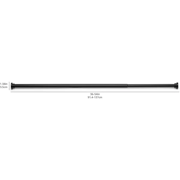 Amazon Basics Adjustable Tension Curtain Rod 3654 Width  Black Classic FinialBlack 3654 IndoorOutdoor