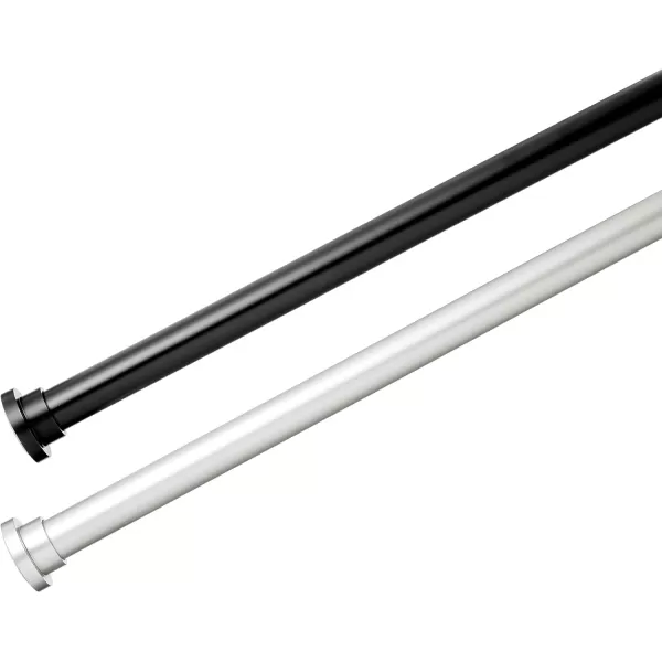 Amazon Basics Adjustable Tension Curtain Rod 3654 Width  Black Classic FinialBlack 5490 IndoorOutdoor
