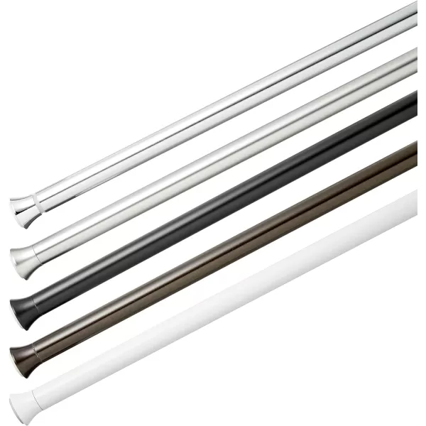 Amazon Basics Adjustable Tension Curtain Rod 3654 Width  Black Classic FinialBronze 2436 Indoor