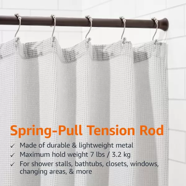 Amazon Basics Adjustable Tension Curtain Rod 3654 Width  Black Classic FinialBronze 2436 Indoor