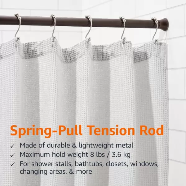 Amazon Basics Adjustable Tension Curtain Rod 3654 Width  Black Classic FinialBronze 4273 Indoor