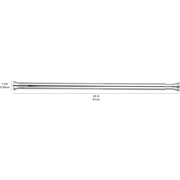 Amazon Basics Adjustable Tension Curtain Rod 3654 Width  Black Classic FinialChrome 2436 Indoor