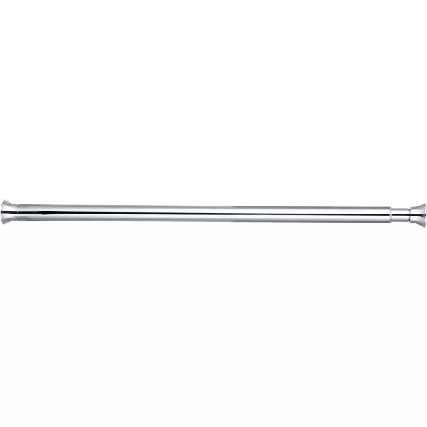 Amazon Basics Adjustable Tension Curtain Rod 3654 Width  Black Classic FinialChrome 2436 Indoor