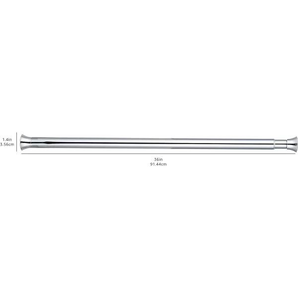 Amazon Basics Adjustable Tension Curtain Rod 3654 Width  Black Classic FinialChrome 2436 Indoor