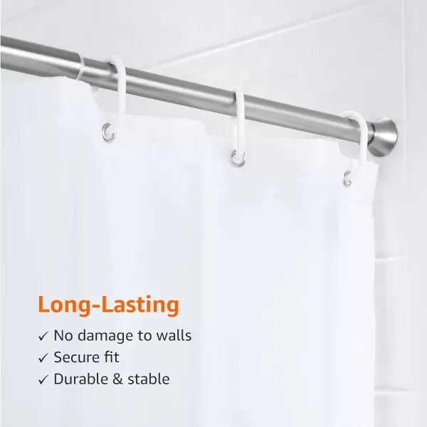 Amazon Basics Adjustable Tension Curtain Rod 3654 Width  Black Classic FinialChrome 3654 Indoor