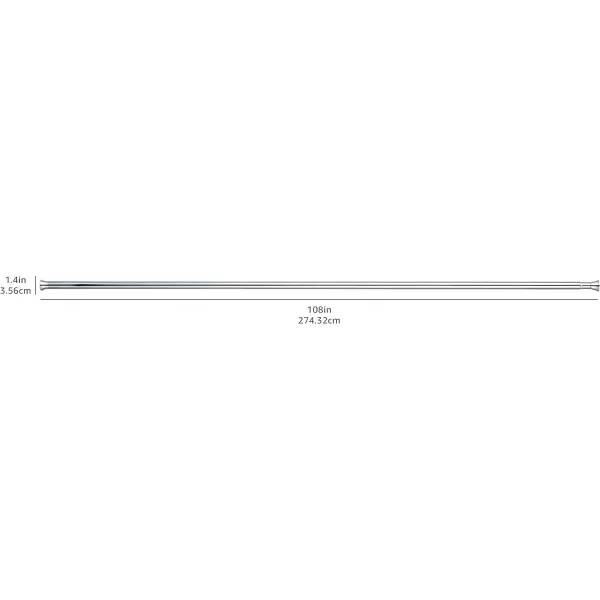 Amazon Basics Adjustable Tension Curtain Rod 3654 Width  Black Classic FinialChrome 78108 Indoor