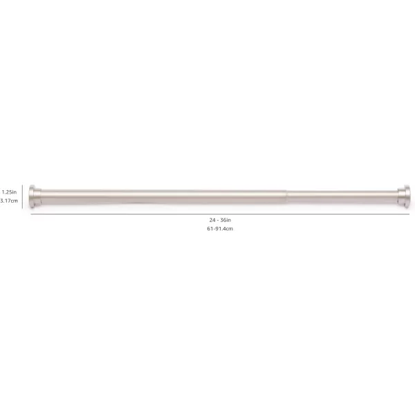 Amazon Basics Adjustable Tension Curtain Rod 3654 Width  Black Classic FinialNickel 2436 IndoorOutdoor