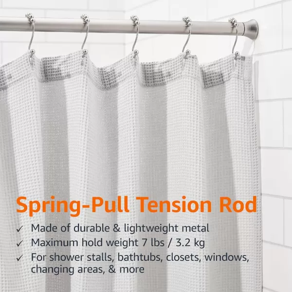 Amazon Basics Adjustable Tension Curtain Rod 3654 Width  Black Classic FinialNickel 3654 Indoor