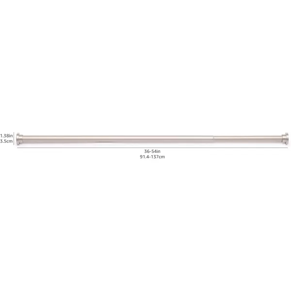 Amazon Basics Adjustable Tension Curtain Rod 3654 Width  Black Classic FinialNickel 3654 IndoorOutdoor