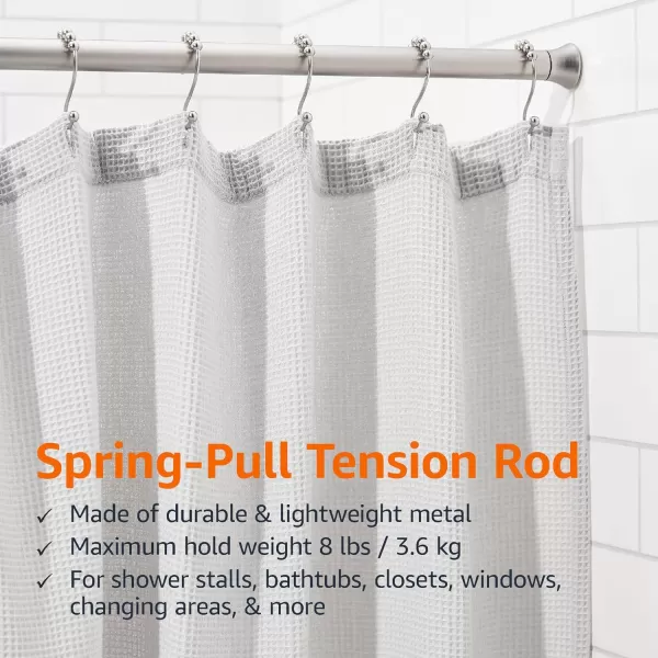 Amazon Basics Adjustable Tension Curtain Rod 3654 Width  Black Classic FinialNickel 4273 Indoor