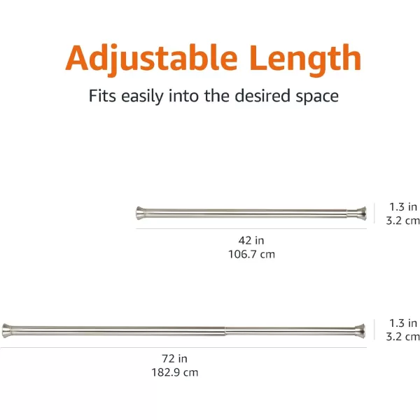 Amazon Basics Adjustable Tension Curtain Rod 3654 Width  Black Classic FinialNickel 4273 Indoor