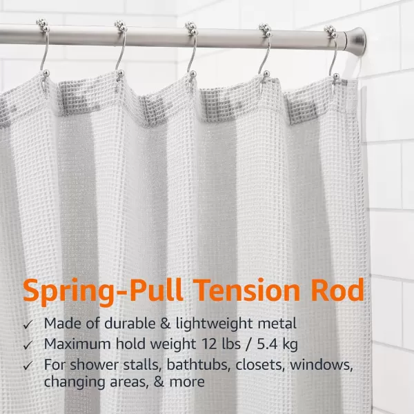 Amazon Basics Adjustable Tension Curtain Rod 3654 Width  Black Classic FinialNickel 78108 Indoor