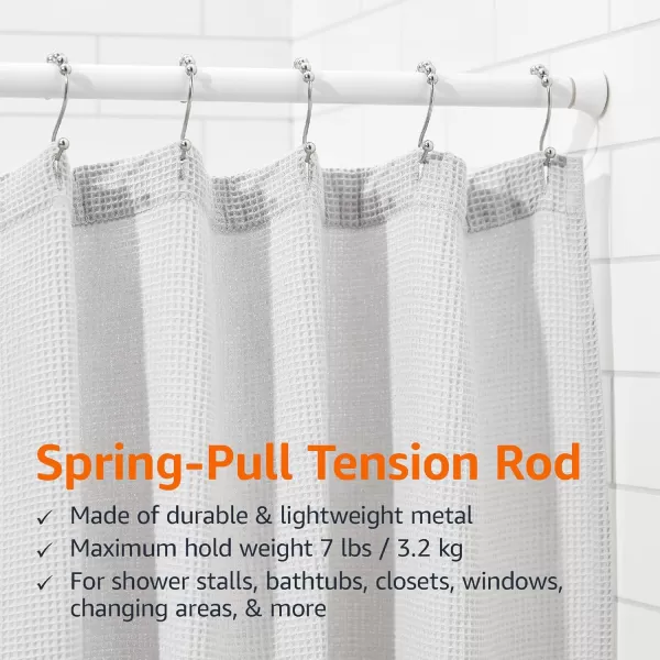 Amazon Basics Adjustable Tension Curtain Rod 3654 Width  Black Classic FinialWhite 2436 Indoor