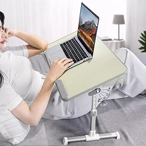 Amazon Basics Adjustable Tray Table Lap Desk Fits up to 17Inch Laptop Large 13x24Large
