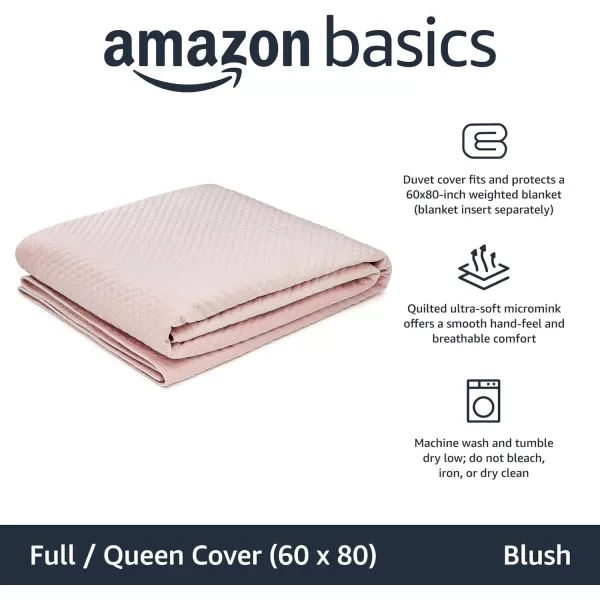 Amazon Basics AllSeason Cotton Weighted Blanket 20 Pound FullQueen Dark Gray 60 x 80 InchBlush FullQueen 60 in x 80 in Blanket Cover