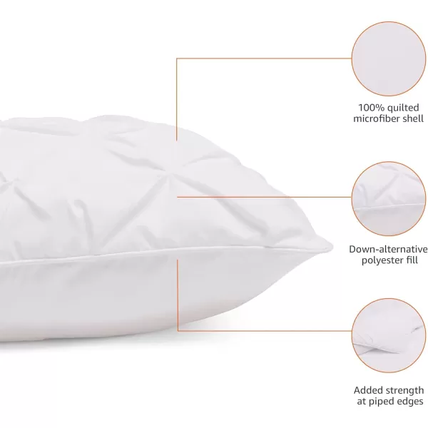 Amazon Basics AllSeason DownAlternative 3 Piece Comforter Bedding Set FullQueen Bright White PinchPleat With Piped EdgesBright White FullQueen