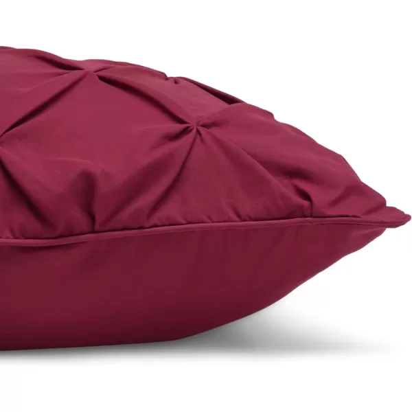 Amazon Basics AllSeason DownAlternative 3 Piece Comforter Bedding Set FullQueen Bright White PinchPleat With Piped EdgesBurgundy TwinTwinXL