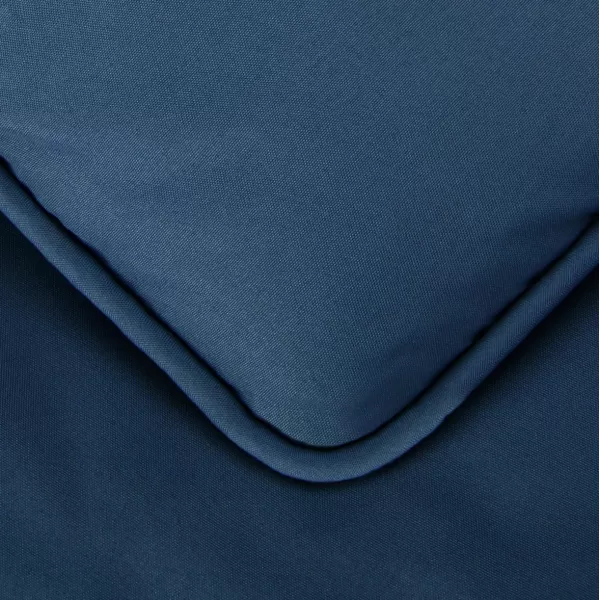Amazon Basics AllSeason DownAlternative 3 Piece Comforter Bedding Set FullQueen Bright White PinchPleat With Piped EdgesNavy Blue King