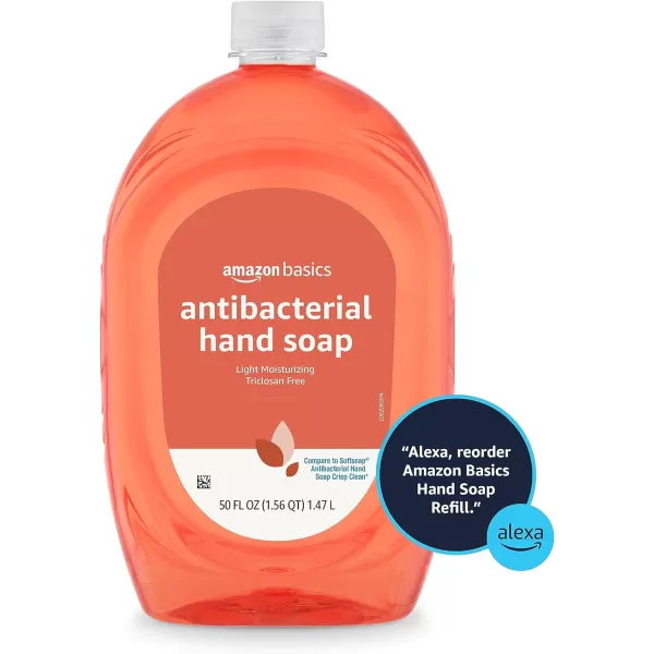 Amazon Basics Antibacterial Liquid Hand Soap Refill Light Moisturizing TriclosanFree Citrus 50 Fl Oz Previously Solimo50 Fl Oz Pack of 2