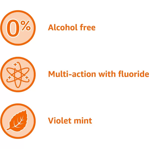 Amazon Basics Anticavity Fluoride Mouthwash Alcohol Free Violet Mint 1 Liter 338 Fluid Ounces 1Pack Previously Solimo338 Fl Oz Pack of 4