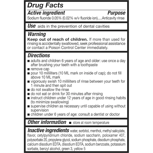 Amazon Basics Anticavity Fluoride Rinse Alcohol Free Mint 18 Fluid Ounces 1Pack Previously Solimo18 Fl Oz Pack of 1