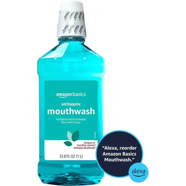 Amazon Basics Antiseptic Mouthwash Blue Mint 15 Liters 507 Fluid Ounces 1Pack Previously Solimo3380 Fl Oz Pack of 1