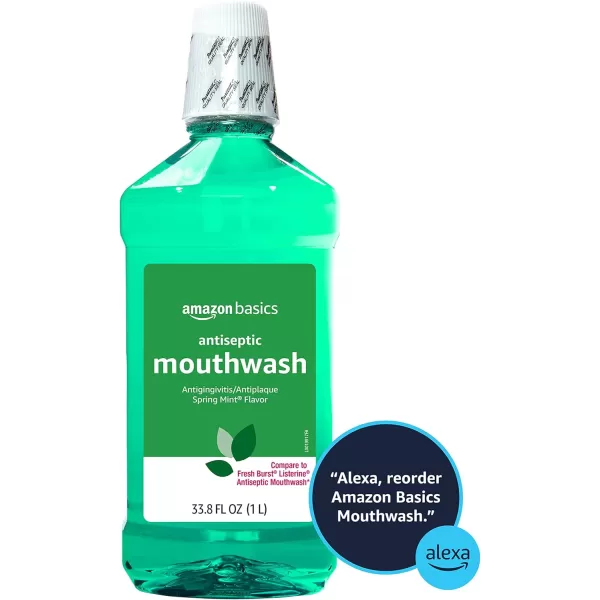 Amazon Basics Antiseptic Mouthwash Mint 85 Fluid Ounces 1Pack Previously Solimo3380 Fl Oz Pack of 1