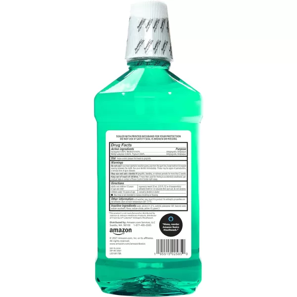 Amazon Basics Antiseptic Mouthwash Mint 85 Fluid Ounces 1Pack Previously Solimo3380 Fl Oz Pack of 1