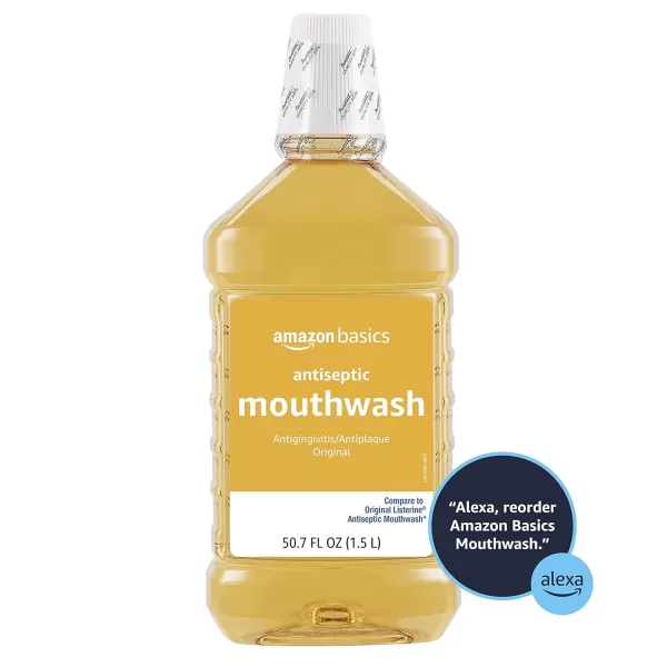 Amazon Basics Antiseptic Mouthwash Original Flavor 15 Liters 507 Fluid Ounces 4Pack Previously Solimo5070 Fl Oz Pack of 1