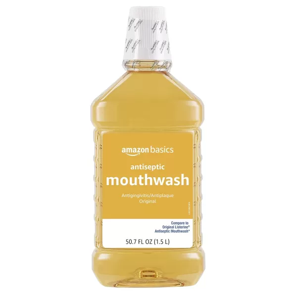 Amazon Basics Antiseptic Mouthwash Original Flavor 15 Liters 507 Fluid Ounces 4Pack Previously Solimo5070 Fl Oz Pack of 4