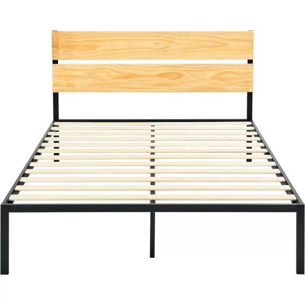 Amazon Basics Arielle Metal and Wood Platform Bed with Headboard  Wood Slat Support TwinTwin Arielle
