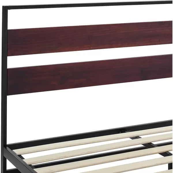Amazon Basics Arielle Metal and Wood Platform Bed with Headboard  Wood Slat Support TwinTwin Aurora
