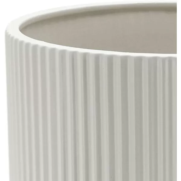 Amazon Basics Assorted Sizes Fluted Ceramic Round Planters Set of 3 Black 6Inch 8Inch 10Inch6Inch 8Inch 10Inch White