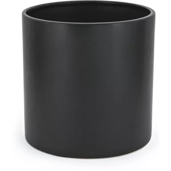 Amazon Basics Assorted Sizes Smooth Ceramic Round Planters Set of 3 Black 6Inch 8Inch 10InchBlack