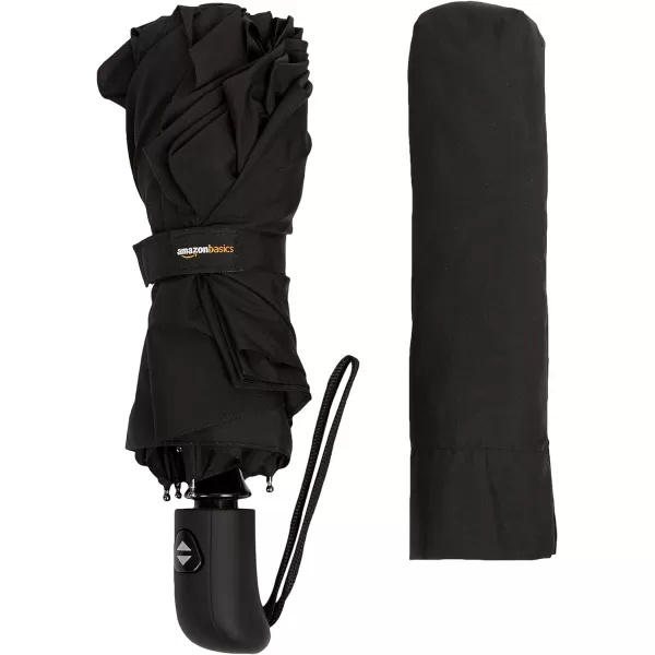 Amazon Basics Automatic Small Compact Travel Umbrella One Size BlackAmazon Basics Automatic Small Compact Travel Umbrella One Size Black