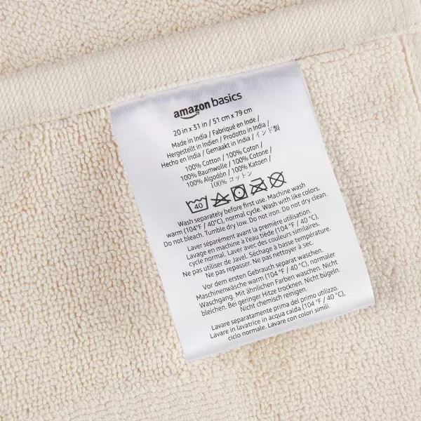 Amazon Basics Banded Bathroom Bath Rug Mat Bright White 31 L x 20 WCream 1Pack