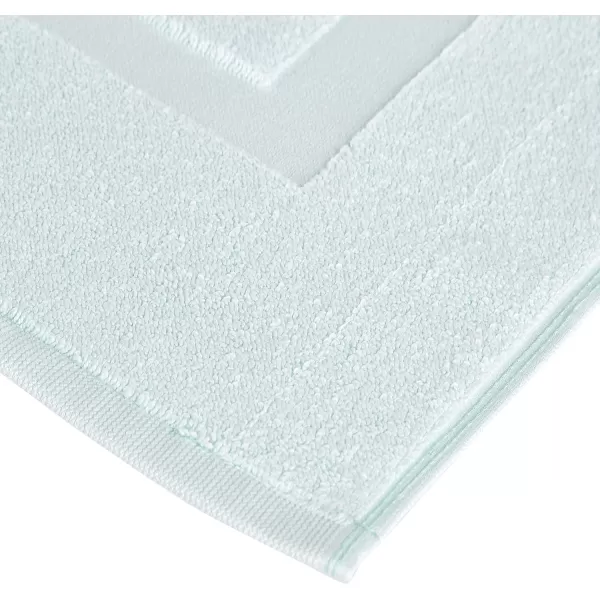 Amazon Basics Banded Bathroom Bath Rug Mat Bright White 31 L x 20 WIce Blue 1Pack