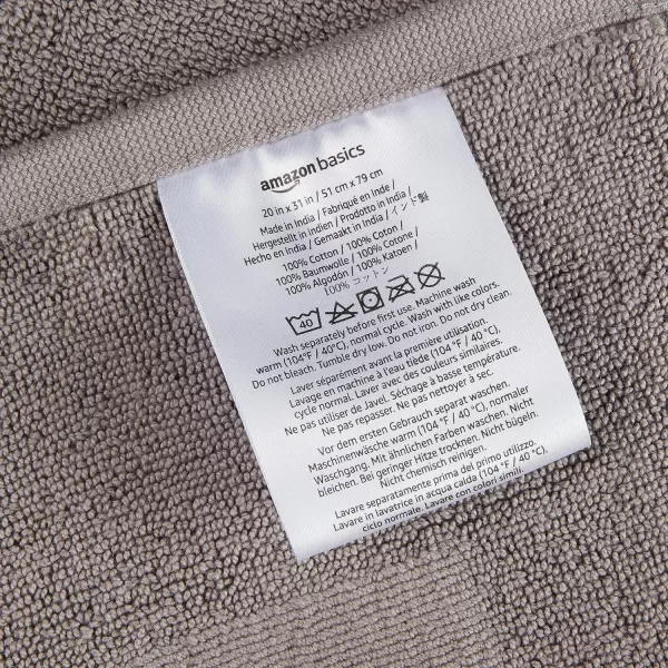 Amazon Basics Banded Bathroom Bath Rug Mat Bright White 31 L x 20 WLight Gray 1Pack