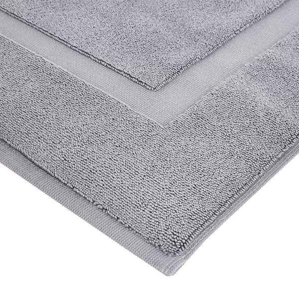 Amazon Basics Banded Bathroom Bath Rug Mat Bright White 31 L x 20 WPowder Gray 1Pack