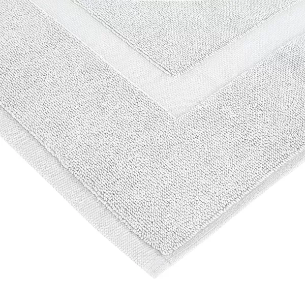 Amazon Basics Banded Bathroom Bath Rug Mat Bright White 31 L x 20 WSoft Silver 1Pack