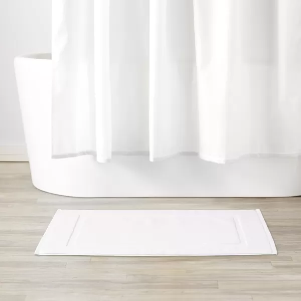 Amazon Basics Banded Bathroom Bath Rug Mat Bright White 31 L x 20 WWhite 1Pack