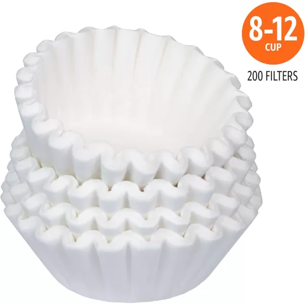 Amazon Basics Basket Coffee Filters for 812 Cup Coffee Makers White 200 CountAmazon Basics Basket Coffee Filters for 812 Cup Coffee Makers White 200 Count