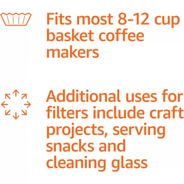 Amazon Basics Basket Coffee Filters for 812 Cup Coffee Makers White 200 CountAmazon Basics Basket Coffee Filters for 812 Cup Coffee Makers White 200 Count
