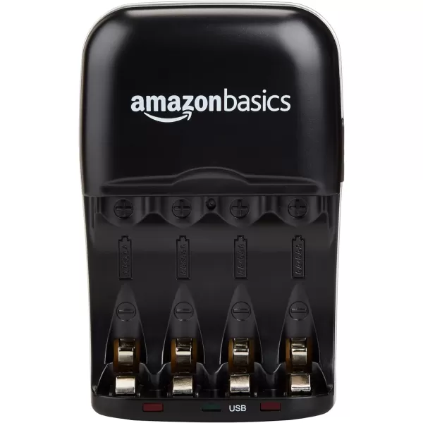 Amazon Basics Battery Charger for AA amp AAA NickelMetal Hydride batteries NiMH With USB Port BlackAmazon Basics Battery Charger for AA amp AAA NickelMetal Hydride batteries NiMH With USB Port Black