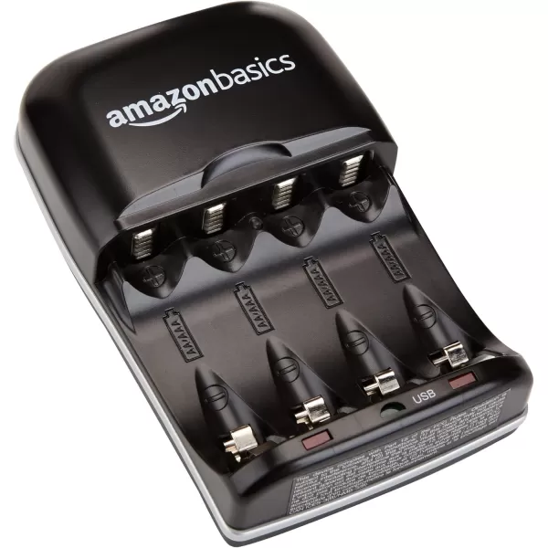 Amazon Basics Battery Charger for AA amp AAA NickelMetal Hydride batteries NiMH With USB Port BlackAmazon Basics Battery Charger for AA amp AAA NickelMetal Hydride batteries NiMH With USB Port Black