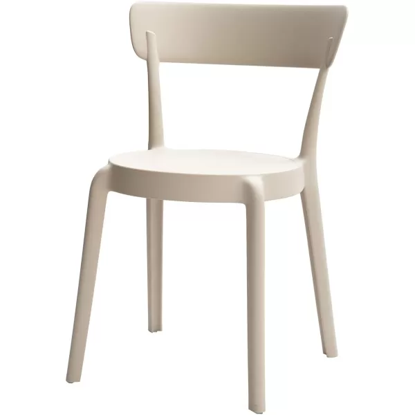 Amazon Basics Beige Armless Bistro Dining ChairSet of 2 Premium PlasticBeige Dining Chair